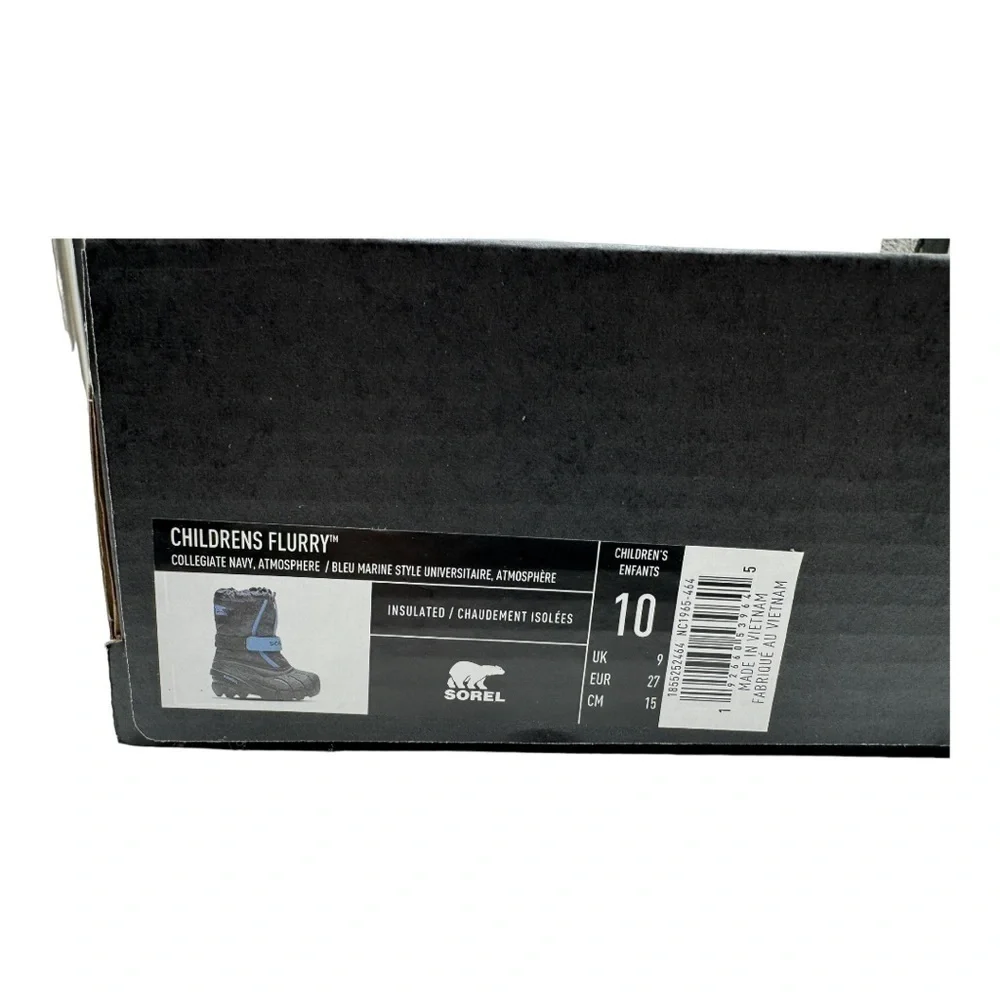 SOREL Children’s Flurry Weather Resistant Winter Snow Boots NIB Kids 10